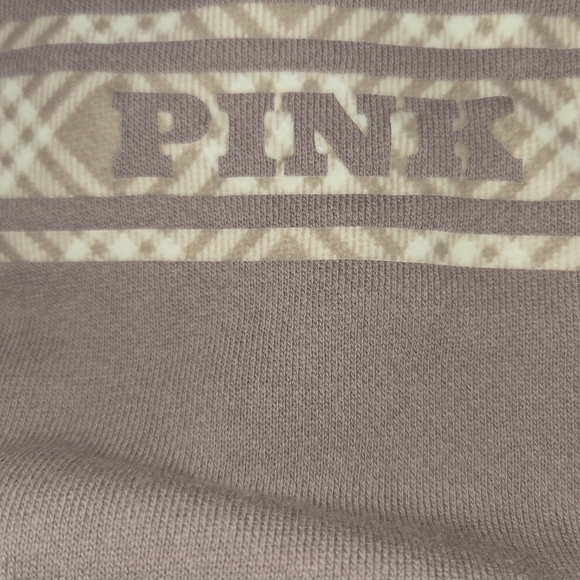 PINK Victoria's Secret Sweatshirt and Joggers Set. Toupe Dusty Pink. Ivy Fleece - Picture 6 of 7